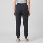 Women's Navy Blue Ribbed Thermal, मध्यम नीला, small