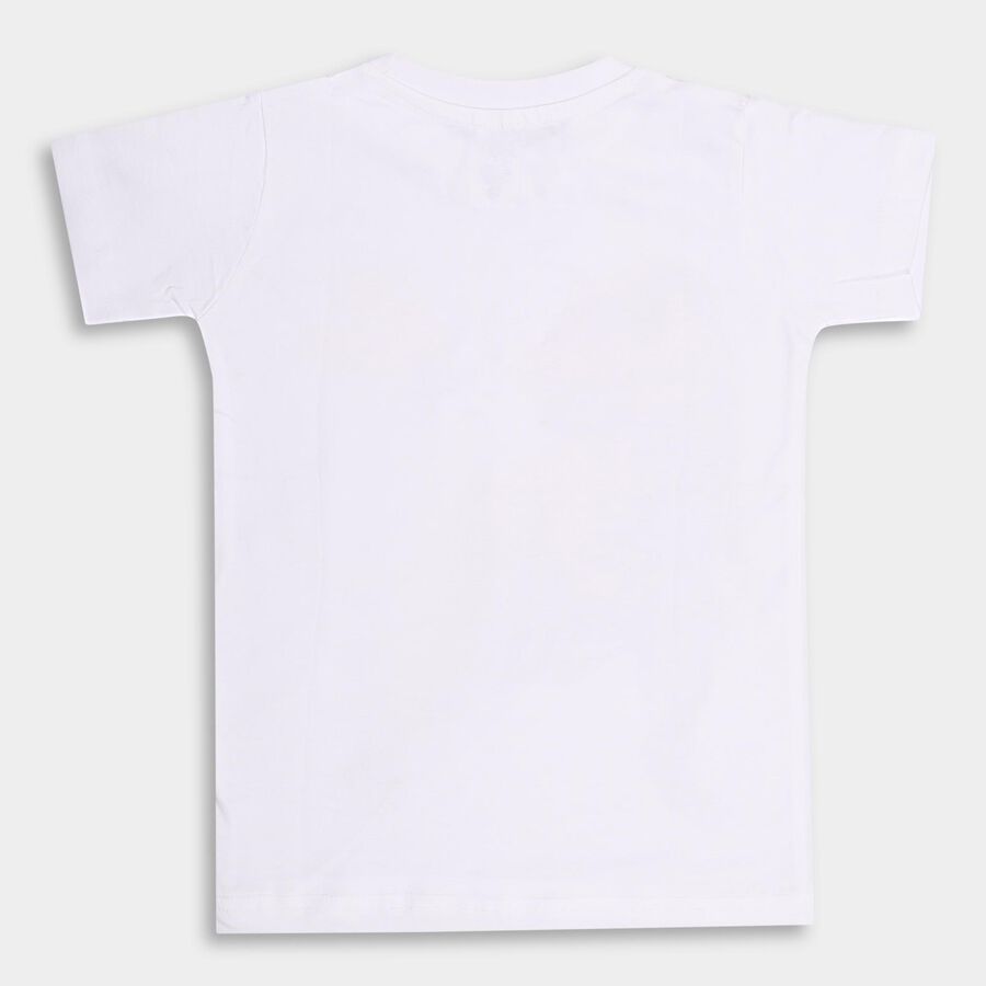 Boys' 100% Cotton Half Sleeves T-Shirt , सफ़ेद, large image number null