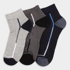 Men's Light Gray and Dark Gray Ankle Length Socks Pack of 3, नेवी ब्लू, small image number null