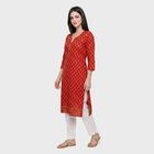 Women's Fuchsia Round Neck Printed Kurta, Fuchsia, small