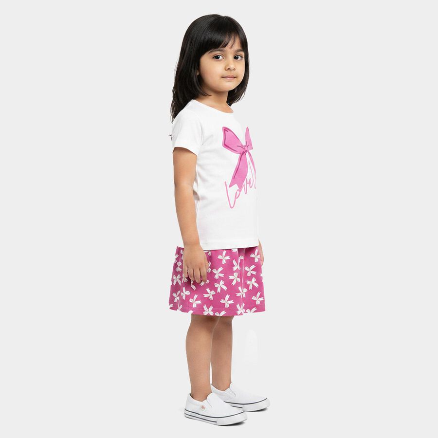 Girls Lilac Round Neck Co-ord Set Upper and Bottom Set, लाइलेक, large
