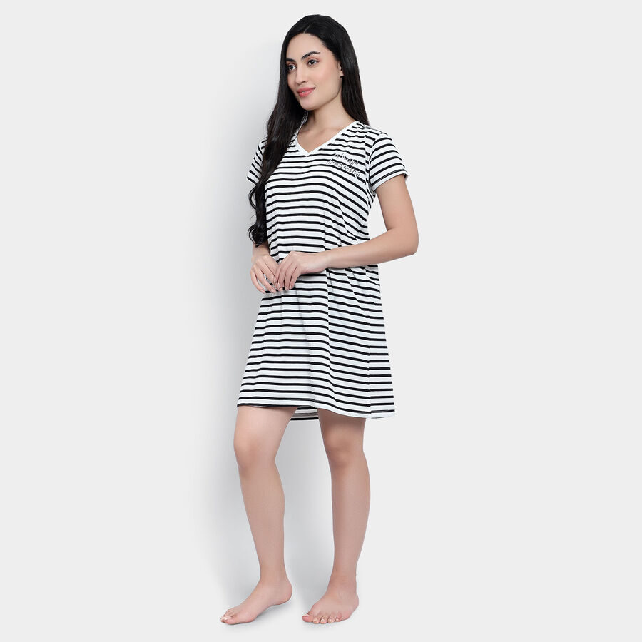Stripes Nighty, सफ़ेद, large image number null