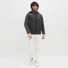 Men's Dark Grey Hooded Casual Jacket, गहरा हरा, small image number null