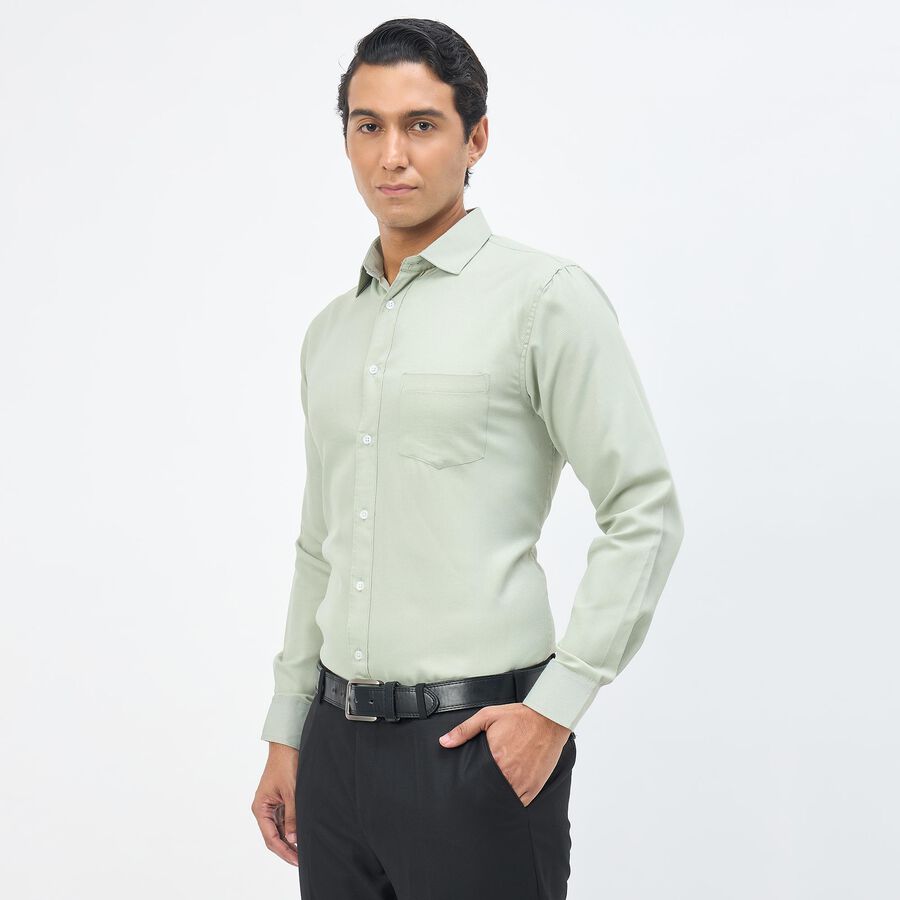 Men's Pale Sage Green Spread Collar Classic Formal Shirt, हल्का हरा, large