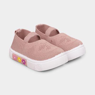 Girls Soft Dusty Pink Slip-On Casual Shoes