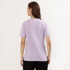 Women's Soft Lavender Round Neck Casual T-Shirt, Lilac, small image number null