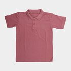 Boys' Pink Cotton Blend Round Neck Casual T-Shirt, गुलाबी, small