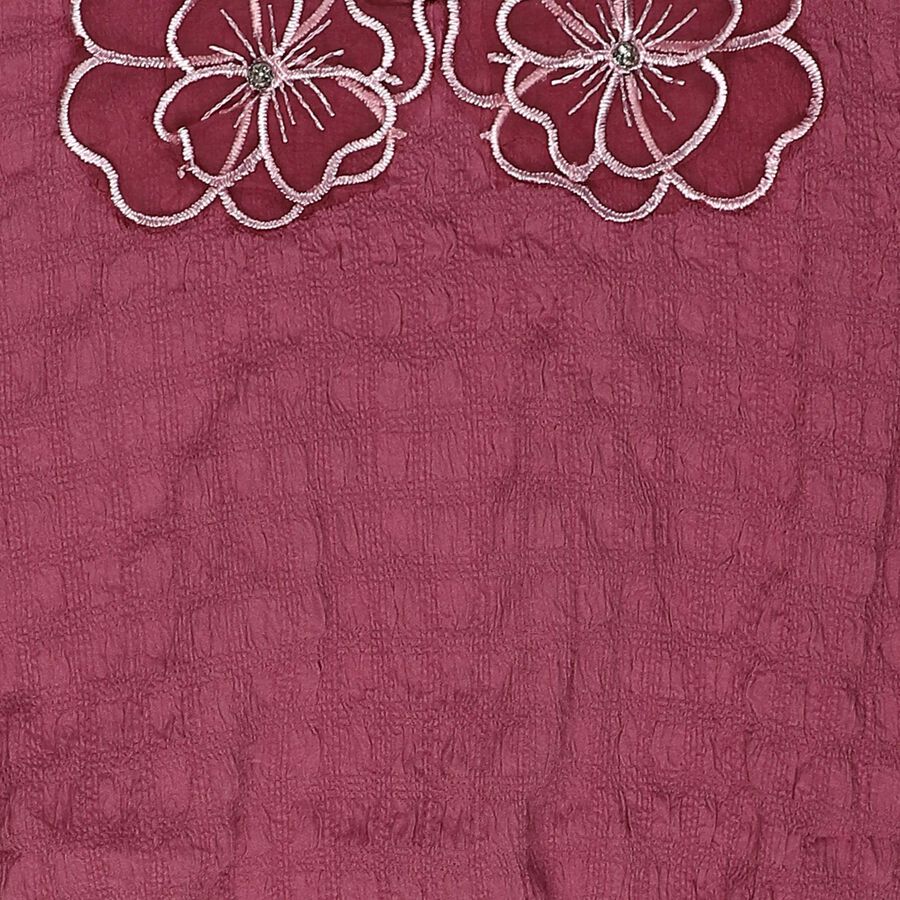 Girls Purple Round Neck Casual T-Shirt, Purple, large