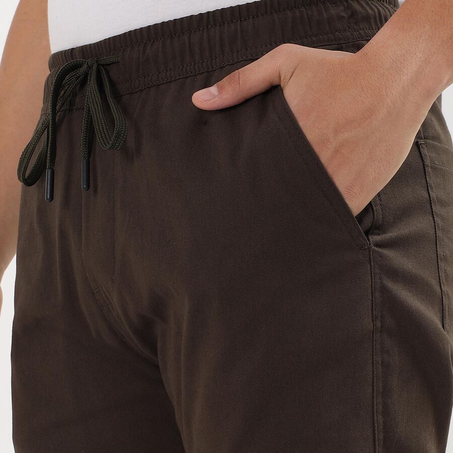 Men's 100% Cotton Slim Fit Casual Trousers , ओलिव, large image number null