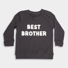 Infants' Dark Grey Cotton Crew Neck Casual T-Shirt, गहरा ग्रे, small image number null