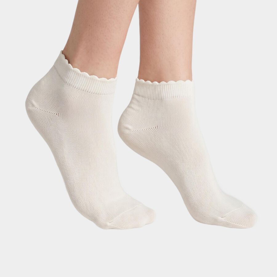 Women's Assorted Regular Fit Solid Pack of 3 Socks, चुनिंदा, large