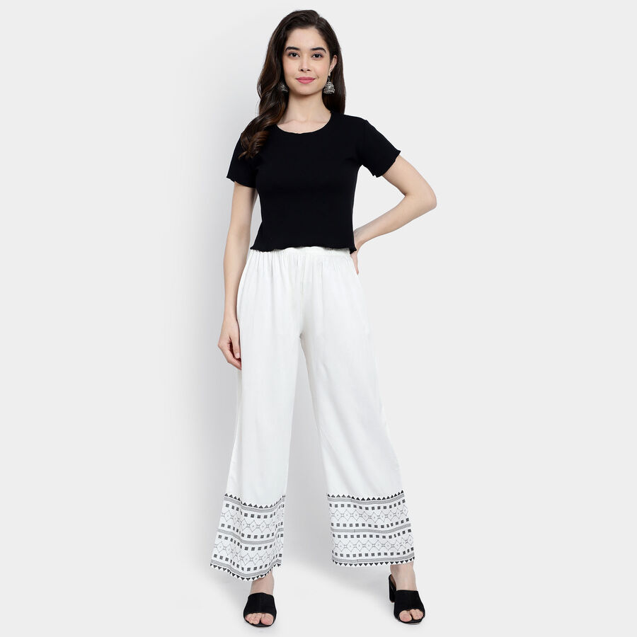 Printed Palazzo, ऑफ व्हाइट, large image number null