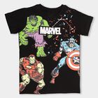 Boys' 100% Cotton Half Sleeves T-Shirt, Black, small