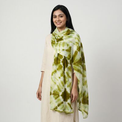 Women's Green Printed Dupatta