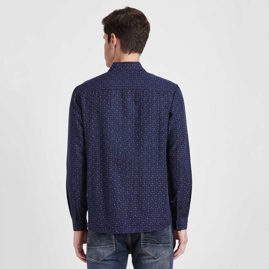Printed Casual Shirt, Navy Blue, large image number null