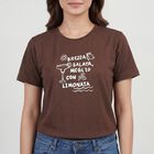 Ladies' Round Neck T-Shirt, Brown, small