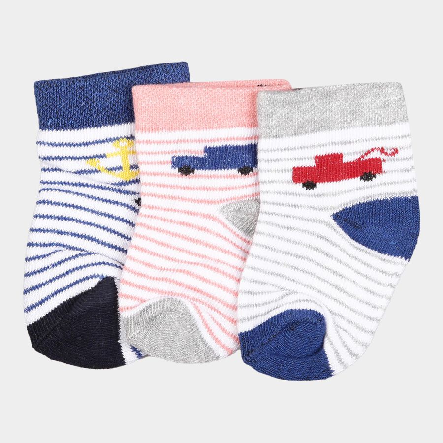 Infants Cotton Solid Socks, Mid Blue, large image number null