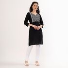 Women's Bright White Cotton Blend Elastic Waist Churidar, सफ़ेद, small image number null