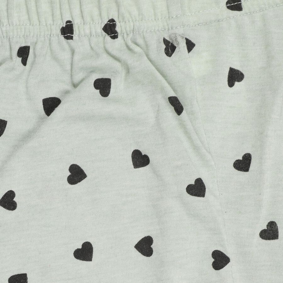 Girls' Light Mint Green Flared Printed Capri, Olive, large image number null