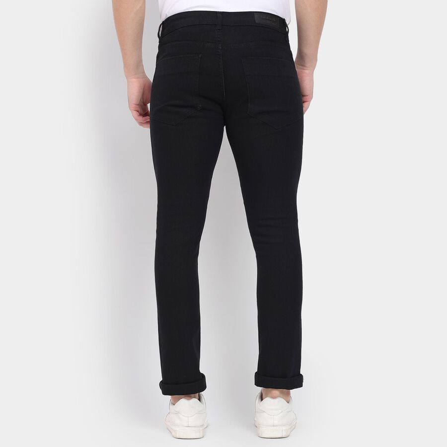 Men's Skinny Jeans, काला, large