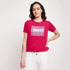 Round Neck T-Shirt, रानी (फ्यूशिया), small image number null