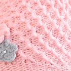 Women's Soft Pink Floral Embellished Knitted Cap, Light Pink, small image number null