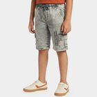 Boys Grey Regular Fit Cargo Bermuda Shorts, हल्का ग्रे, small