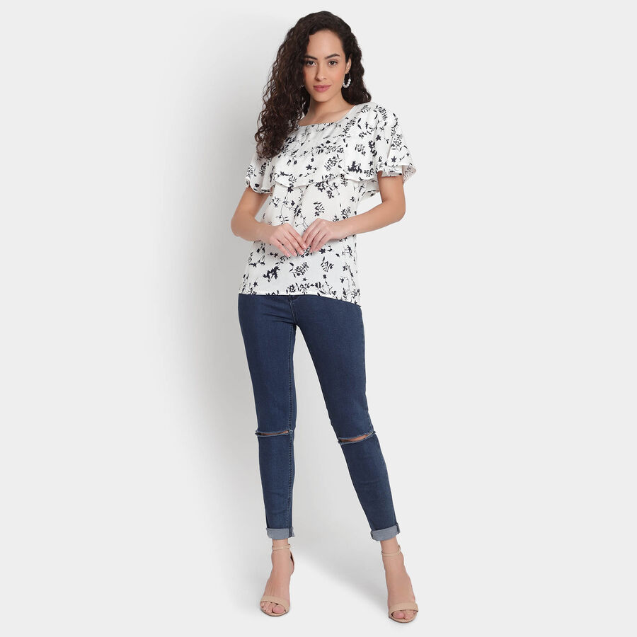 Printed Top, White, large image number null