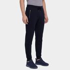 Men's Navy Blue Regular Fit Side-Striped Track Pants, नेवी ब्लू, small