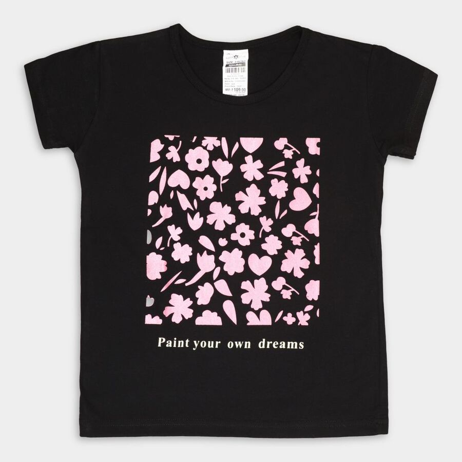 Girls' T-Shirt, Black, large image number null