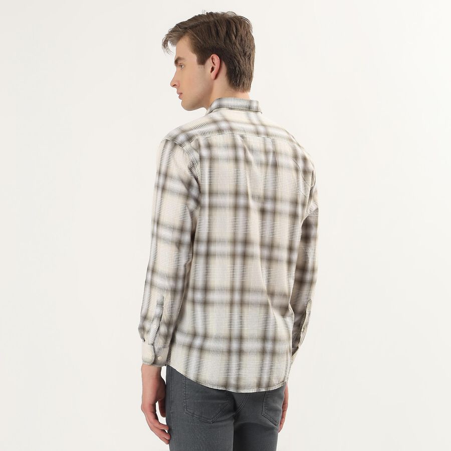 Men's Light Green Cotton Spread Collar Casual Shirt, हल्का हरा, large