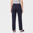 Women's Navy Blue Straight Fit Heart Printed Pyjama, नेवी ब्लू, small