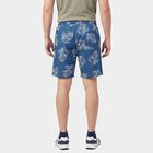 Men's Mid Blue Regular Fit Sports Shorts, मध्यम नीला, small