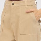 Women's Muted Beige Wide Leg High-Rise Cargo Jeans, Off White, small image number null