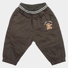 Infants' Grey Jogger Fit Embroidered Trousers, गहरा ग्रे, small