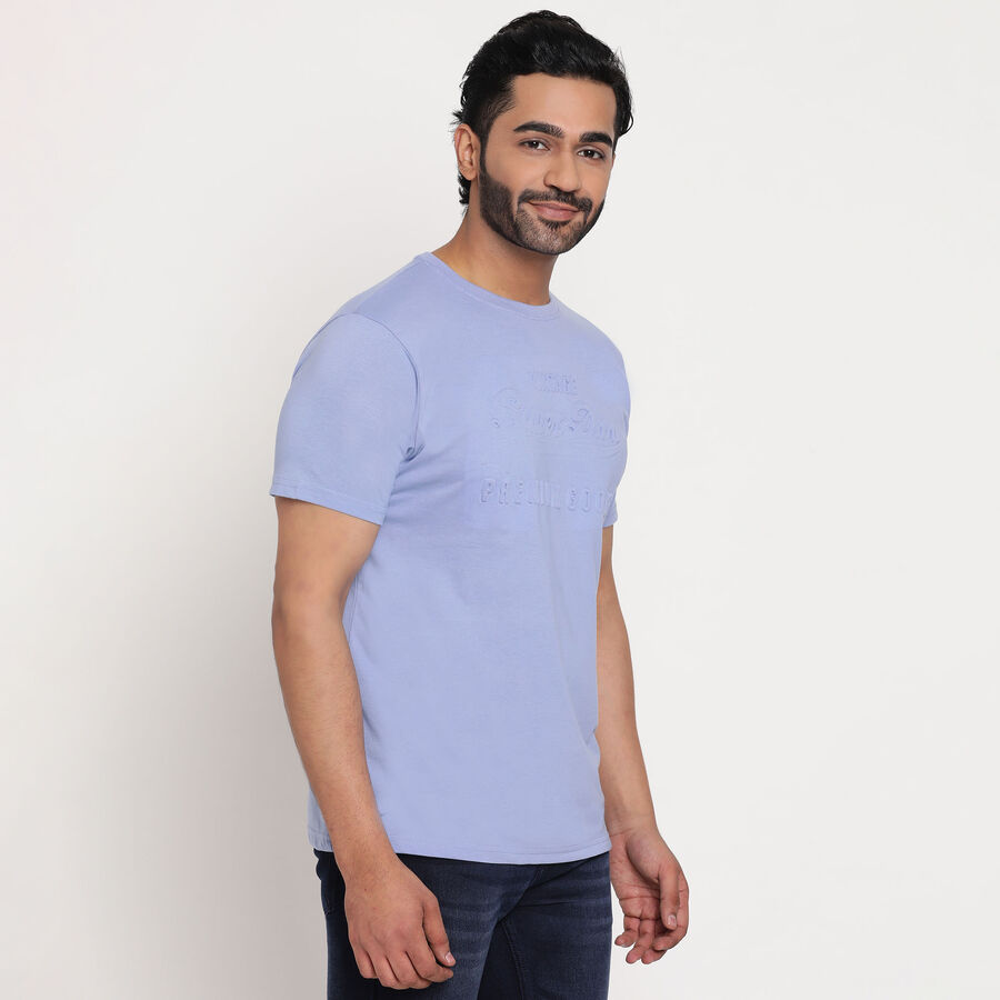 Solid Round Neck T-Shirt, Purple, large image number null