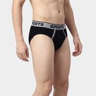 Men's Navy Blue Regular Fit Logo Waistband Briefs, नेवी ब्लू, small