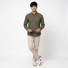 Men's Olive Green Casual Shirt, ओलिव, small
