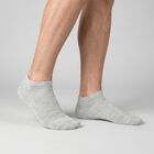 Men's Ankle Length Regular Fit Solid Pack of 3 Socks ( Black, Grey, White ), मिश्रित हल्का ग्रे, small
