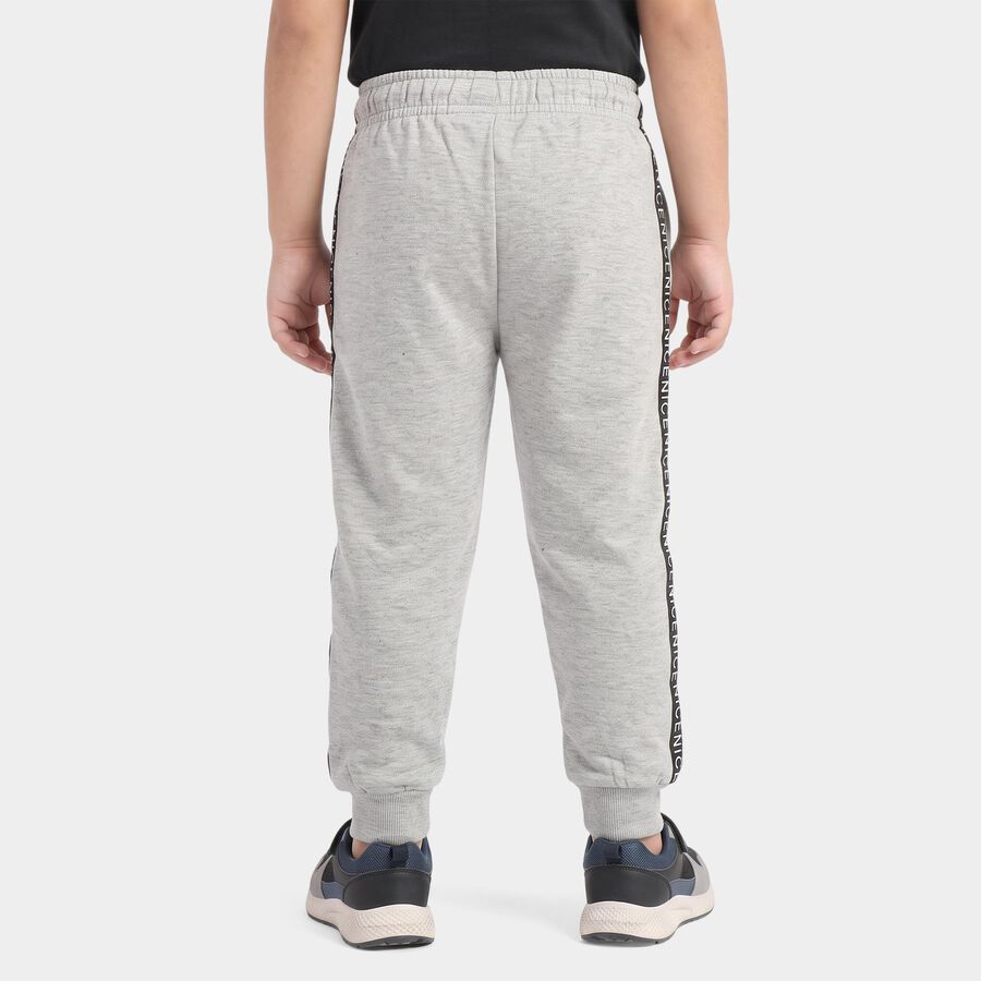 Boys' Grey Cotton Blend Colorblocked Jogger Pyjama, Melange Light Grey, large