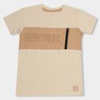 Boys' 100% Cotton Half Sleeves T-Shirt , Beige, small image number null