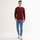 Men's Deep Maroon Henley Neck Casual T-Shirt, Wine, small image number null