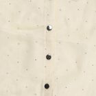 Girls Cream Collared Neck Casual T-Shirt, ऑफ व्हाइट, small