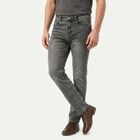 Men's Dark Grey Slim Fit Washed Jeans, Dark Grey, small