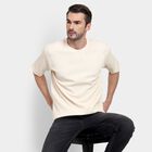 Men's Round Neck Half Sleeves T-Shirt , Off White, small image number null