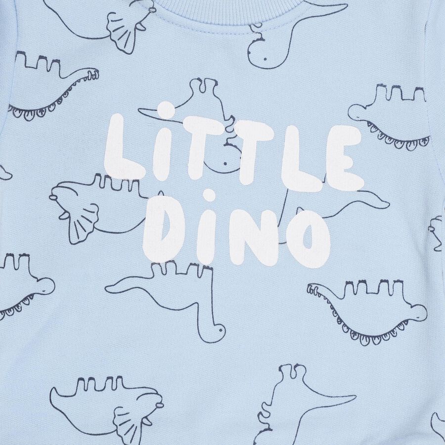 Infants Light Blue Crew Neck Casual Sweatshirt, हल्का नीला, large image number null