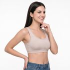 Women's Light Grey Scoop Neck Sports Bra, Light Grey, small