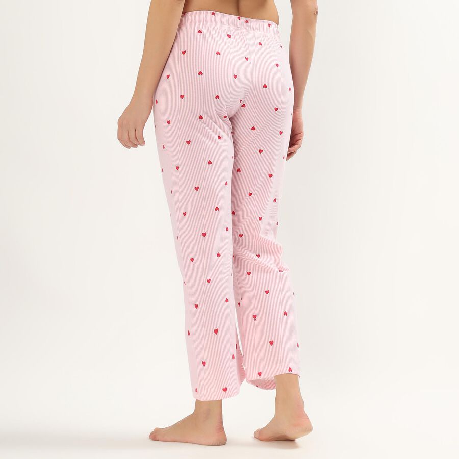 Women's Pink Regular Fit Solid Pyjama, हल्का गुलाबी, large
