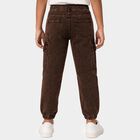 Boys Brown Jogger Fit Washed Cargo Jeans, Brown, small