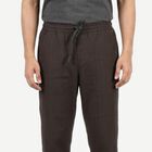 Men's Grey Slim Fit Casual Trousers, गहरा ग्रे, small